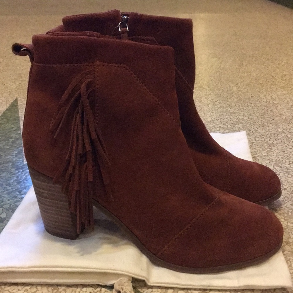 TOMS fringe booties